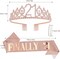 Rose Gold Finally 21 Birthday Sash and Crown for Women 21st Birthday Tiaras and Sash Set for Women Birthday Decorations Rose Gold Birthday Queen Crowns Tiaras for Women